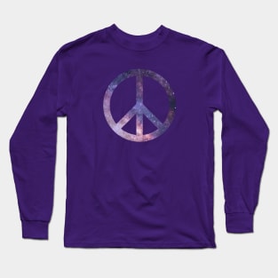 Galaxy Peace Sign Symbol Hippie Art Long Sleeve T-Shirt